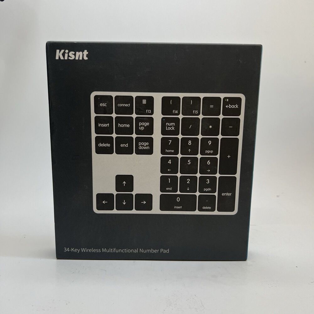 Kisnt 34 Key wire Number Pad 34 Numeric Keypad slim Black